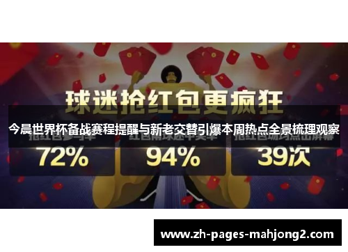 今晨世界杯备战赛程提醒与新老交替引爆本周热点全景梳理观察 今晨世界杯备战赛程提醒与新老交替引爆本周热点全景梳理观察